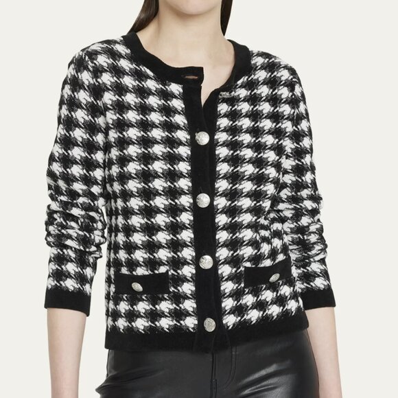 Veronica Beard Sweaters - Veronica Beard Cardigan Sweater Primrose Houndstooth Size Large New Tag $548